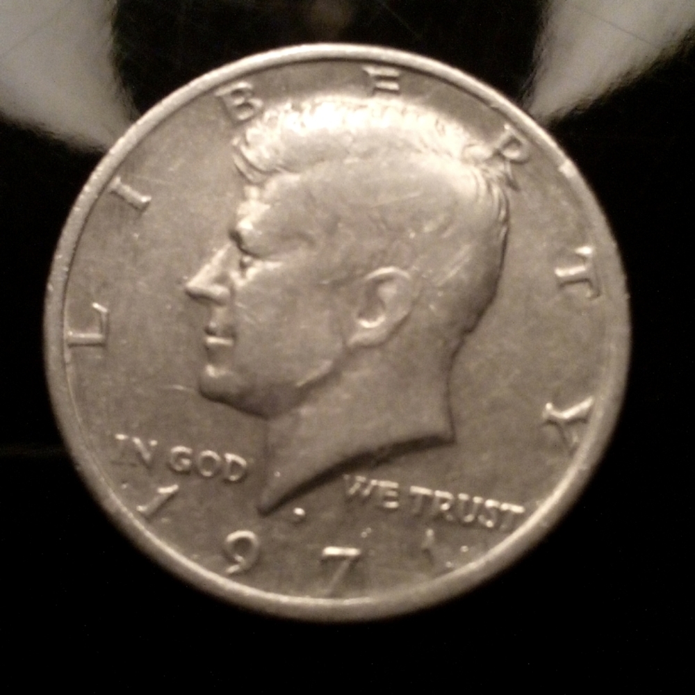 John f Kennedy 50 cent piece 1971 collector's piece 51 years old.
